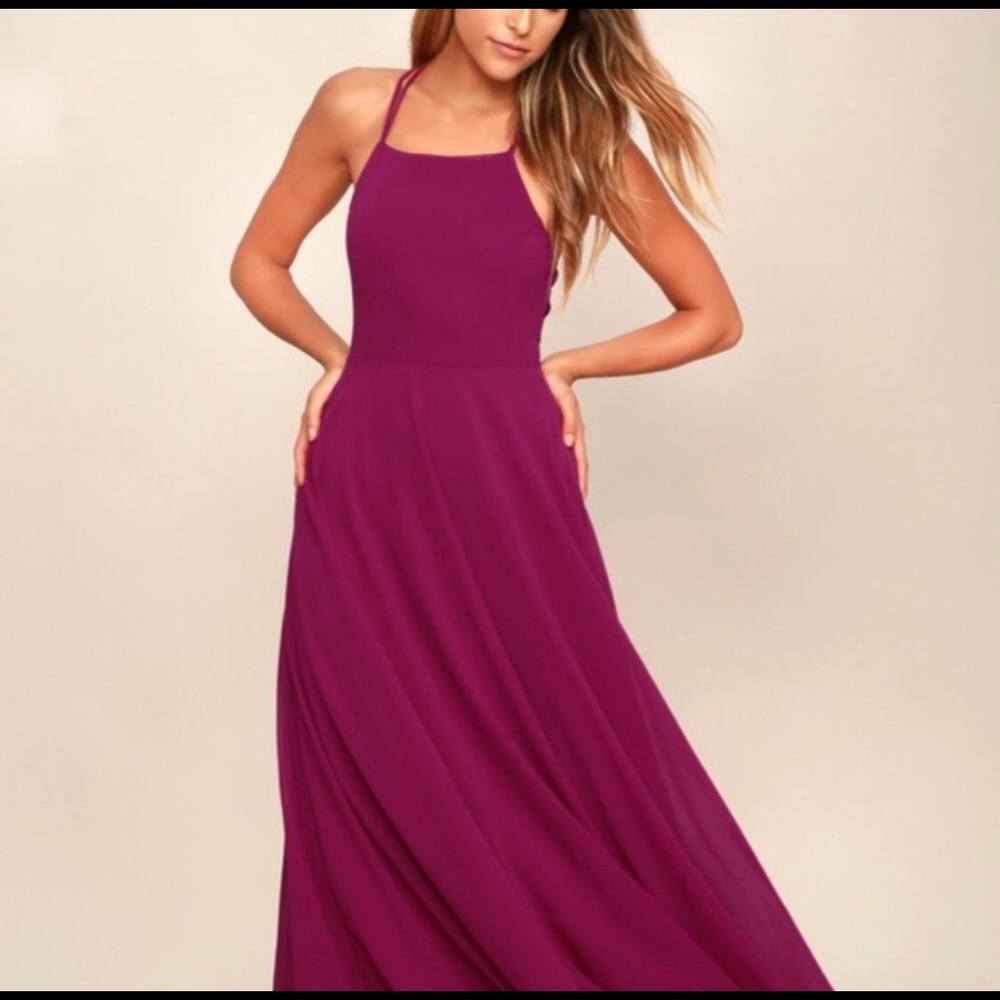 Lulu’s pink super strappy dress